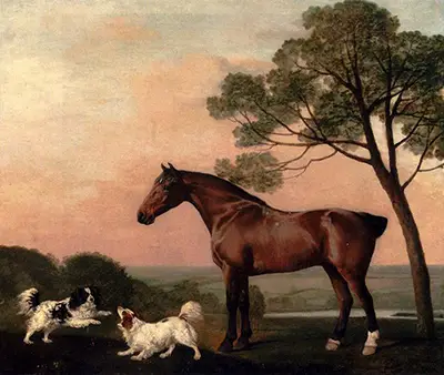A Bay Hunter with Two Spaniels George Stubbs